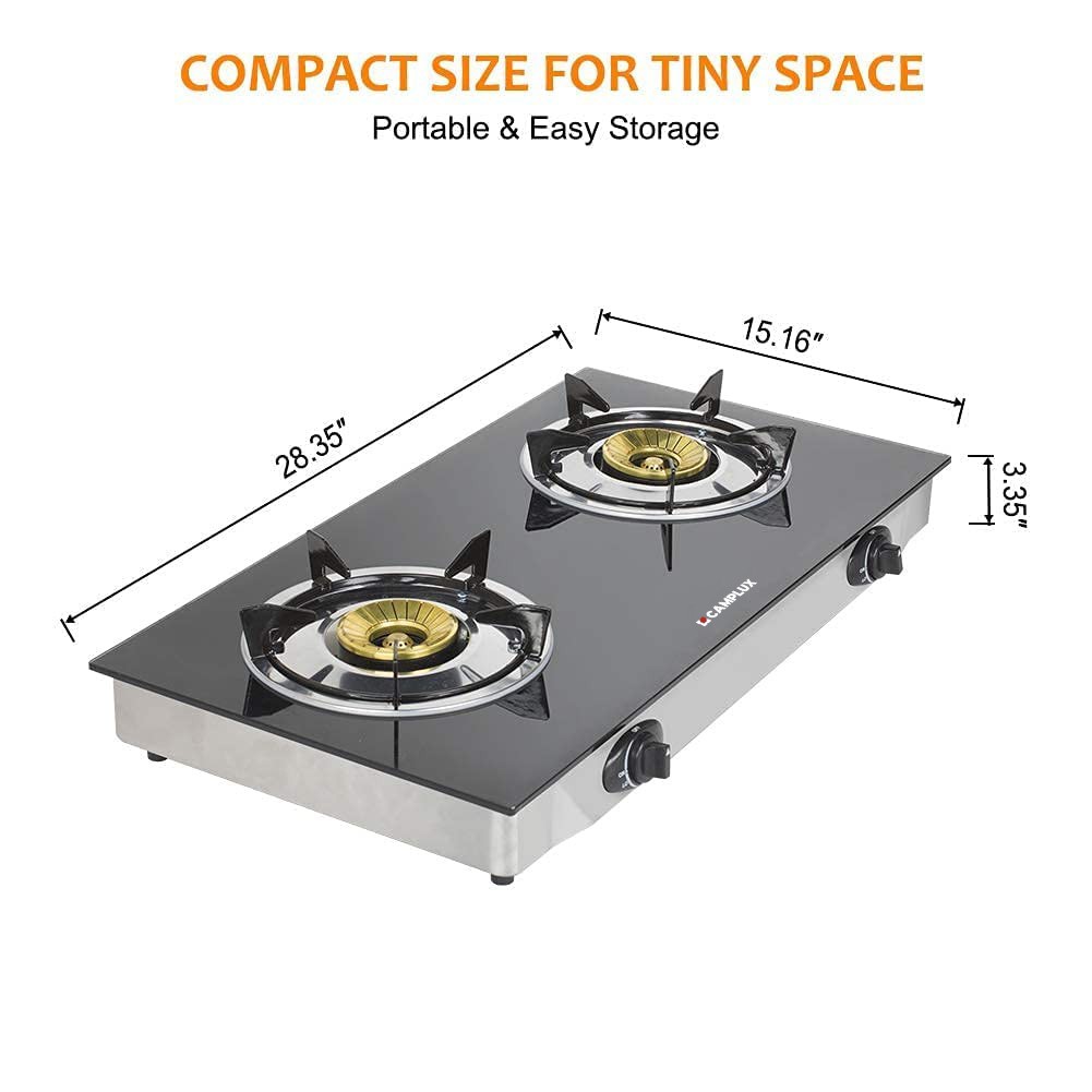 Camplux Portable Gas Cooktop Stand with AUTO Ignition LPG Propane Camping Stove