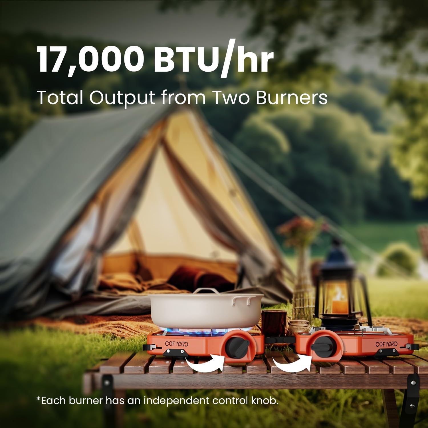 Propane 2 Burner Camping Stove With Carrying Bag Portable Folding Gas Stove For