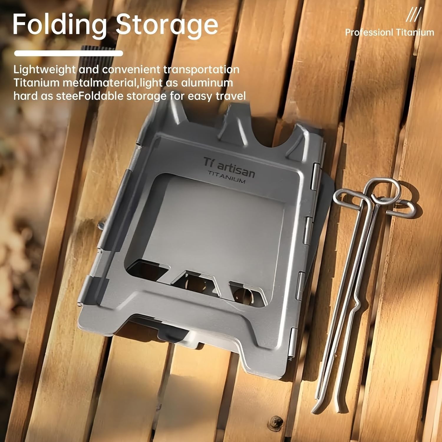 Titanium Wood Burning Stove Foldable Camping Backpacking Stove Portable Wood Alc