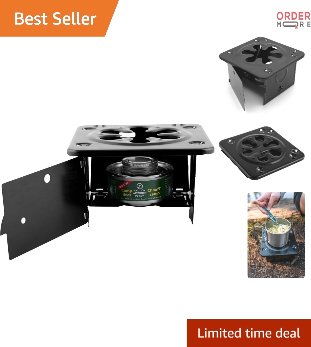 Folding Camping Stove Alloy Steel Compact Ultralight Durable for Backpacking