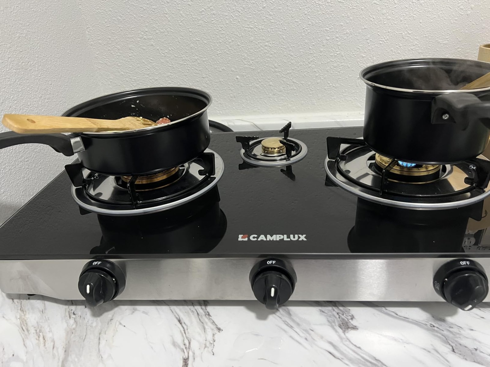 Camplux Portable Gas Cooktop 3 Burners Propane LPG Camping Stove Stand Outdoor
