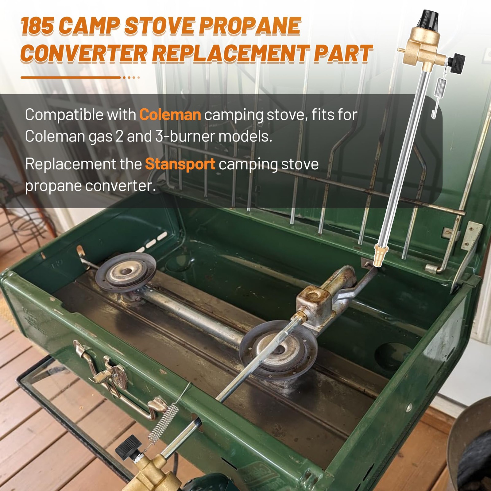Propane Converter Compatible with Coleman White Fuel Stove – 1, Silver