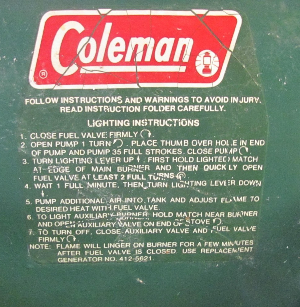 Vintage 1980 Coleman 425F 2 Burner Compact Gas Stove Works Camping Outdoors
