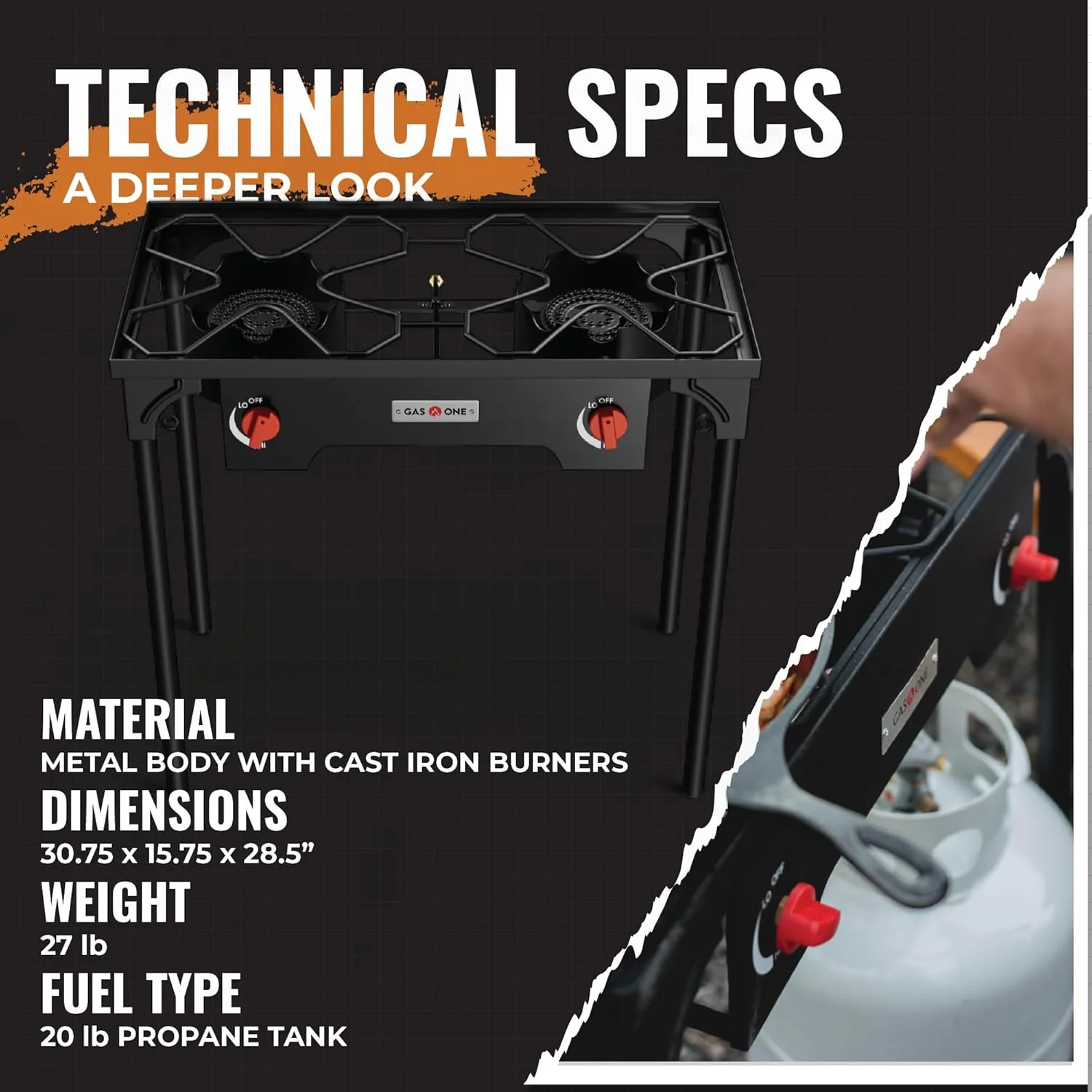 Gas One Propane Double Burner Two Burner Camp Stove Outdoor High Pressure Propan