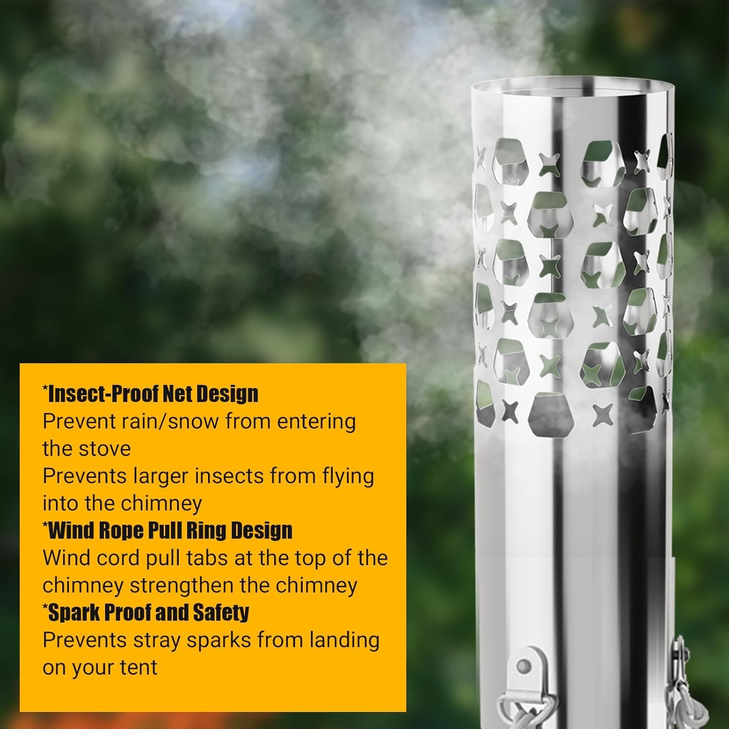 Portable Hot Tent Stove,Stainless Steel Stove with Pipe Bag,Backpacking,Heating