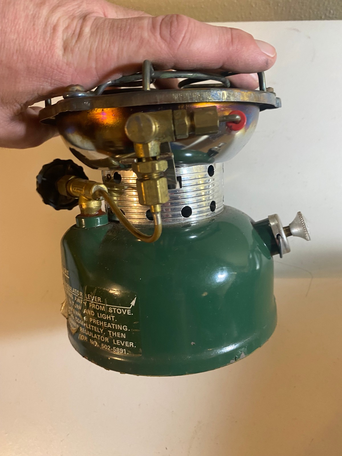 Vintage Coleman Camp Stove 502-700 Burner Metal Carrying Case Container 1976