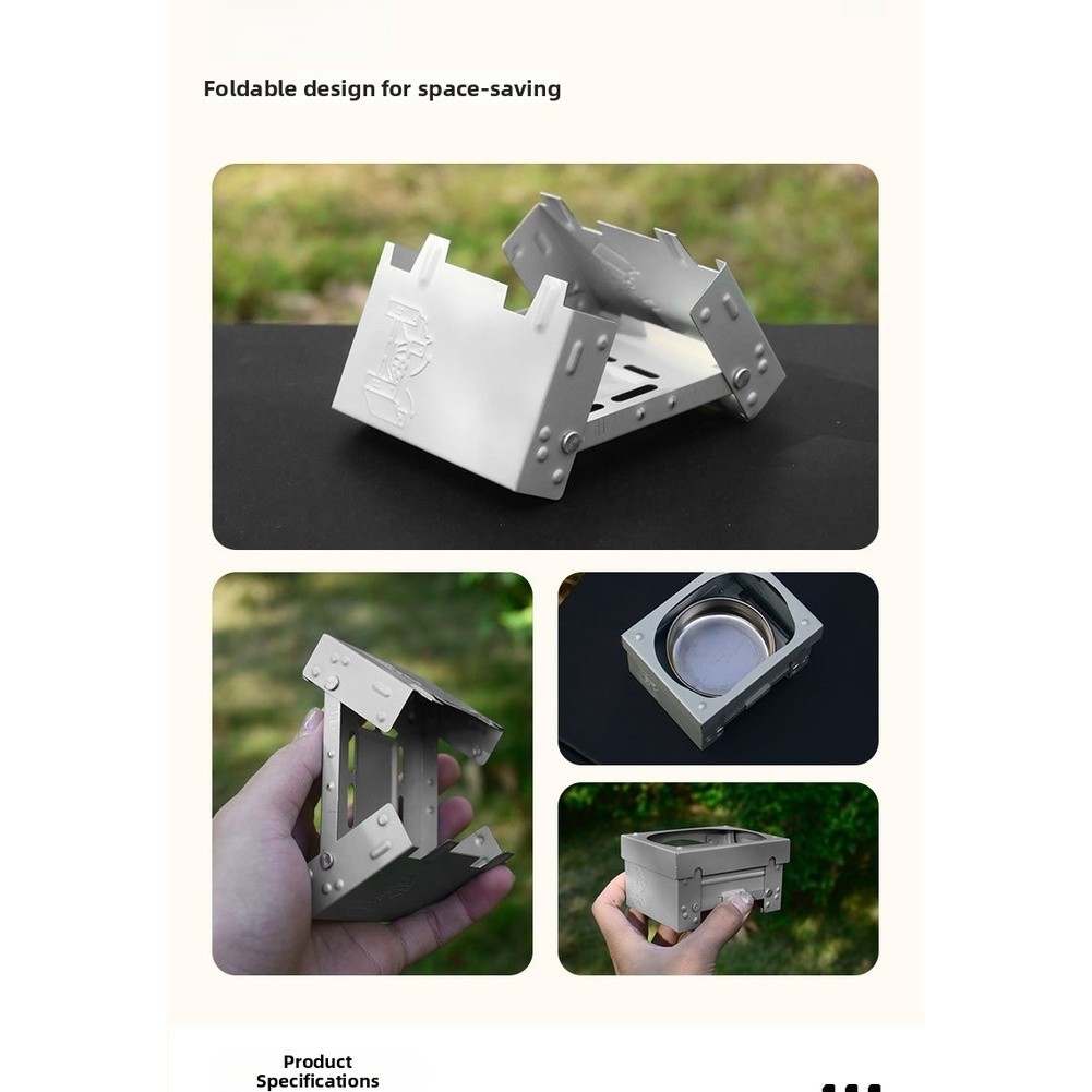 Compact For Camping Stove with Foldable Lid and Fuel Tray for Outdoor Use