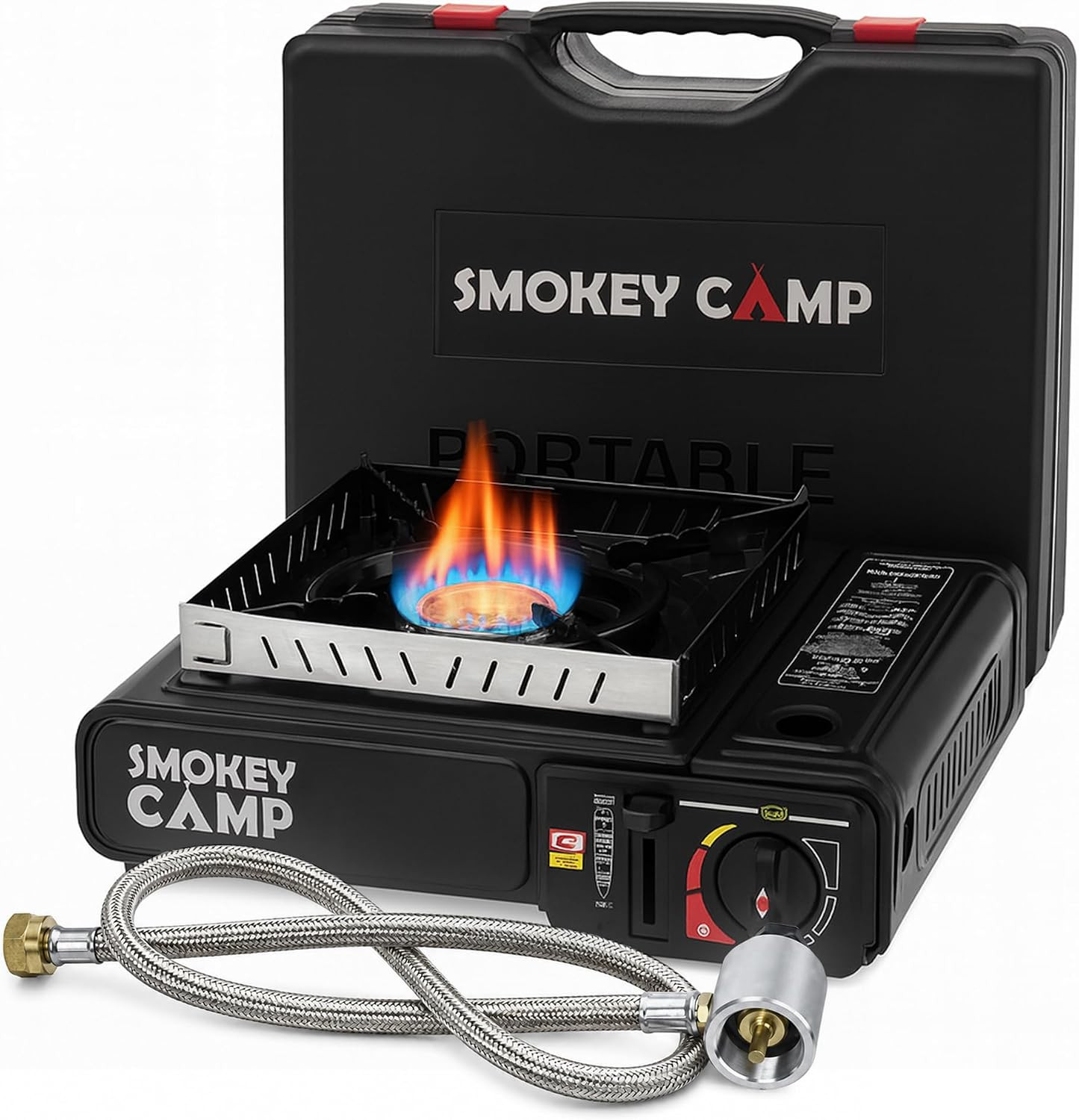 Portable Camping Stove, 3000W Dual Fuel Butane & Propane Gas Stove, Automatic Ig