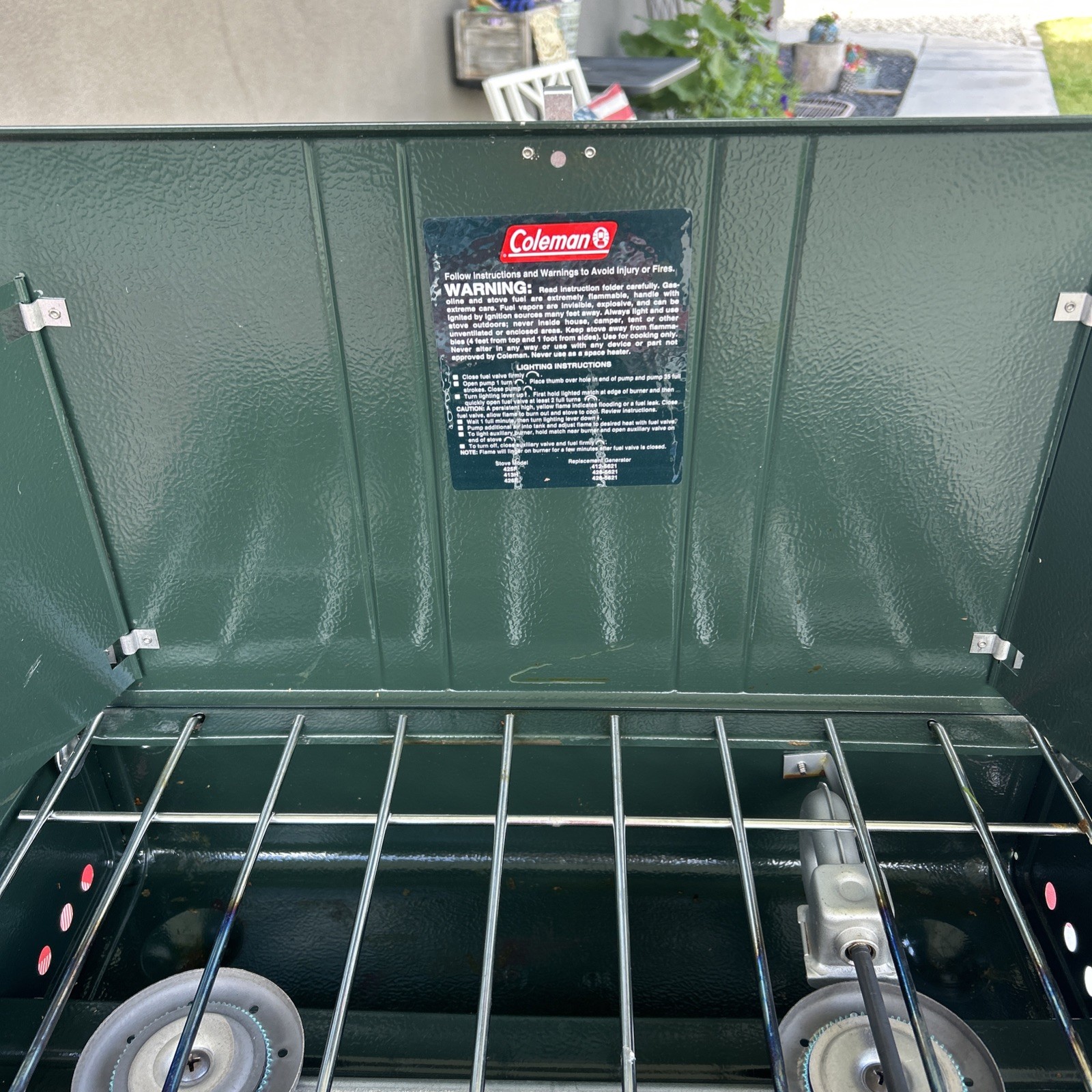 Coleman 413H Powerhouse Dual 2-Burner Gas Camp Stove Date 10/94