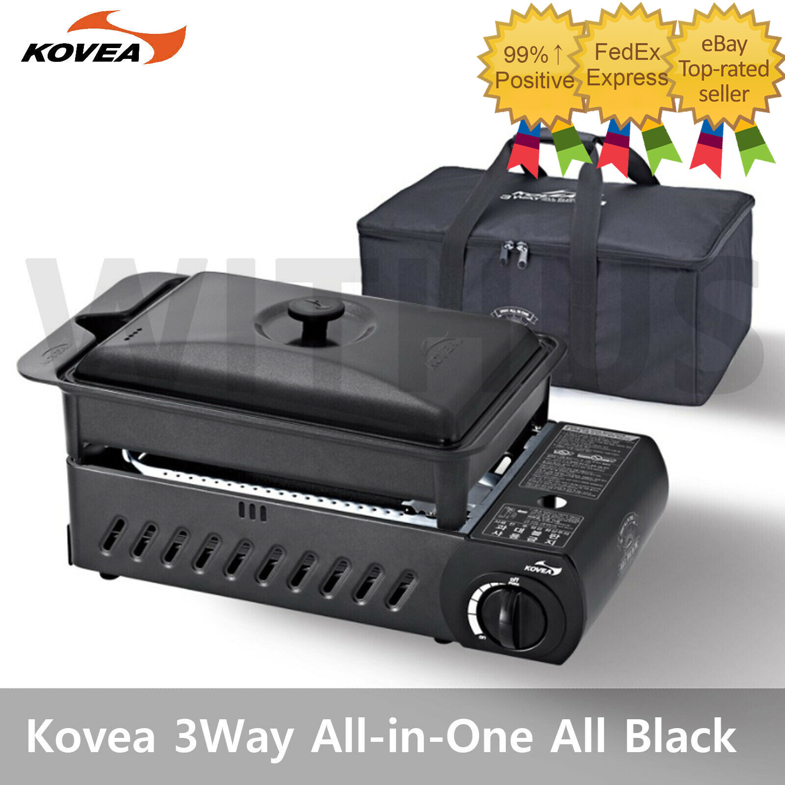 KOVEA Guibada 3 WAY All-in-one ALL BLACK Multi Stove M Grill & Carry Bag