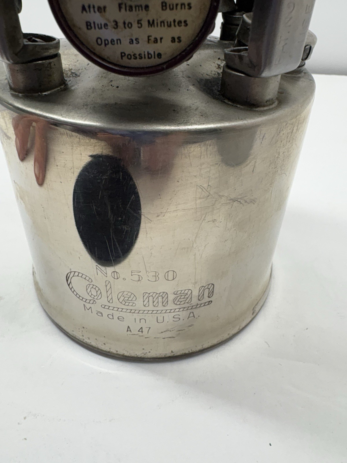 Vintage Coleman No. 530 (B46) Single Burner Camp Stove w Storage Tube
