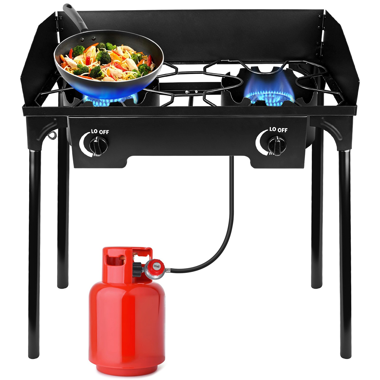Portable Propane 150,000-BTU 2 Burner Gas Cooker Outdoor Camping Stove Grill