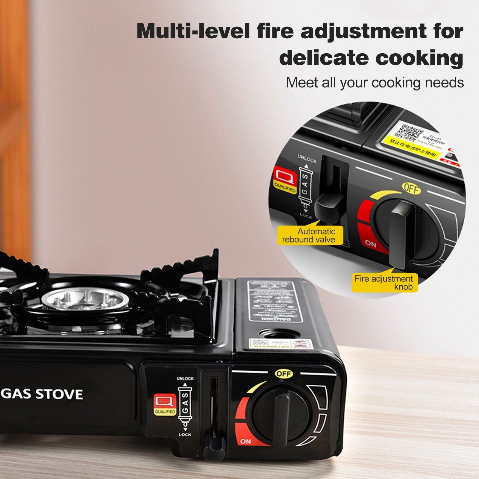 Portable Butane Gas Stove Cassette Furnace 3200W Outdoor Camping Cooker w/ Case