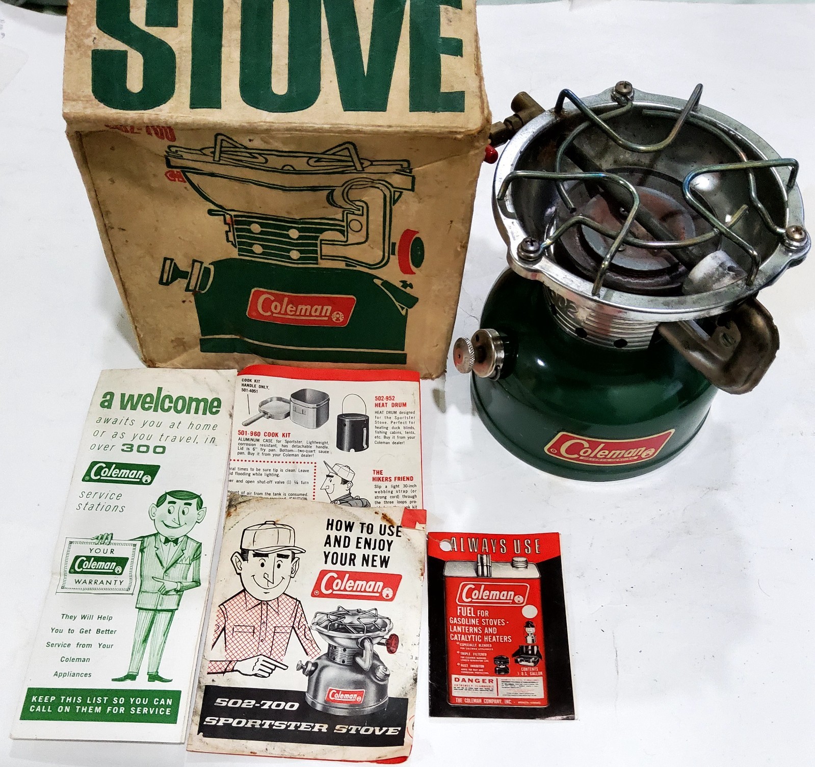Vintage Coleman 502-700 Sportster Stove in Original Box + the literature