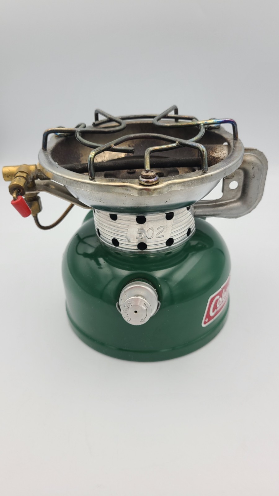 Coleman Model 502 Sportster Single Burner Camp Stove. Dated 4/82