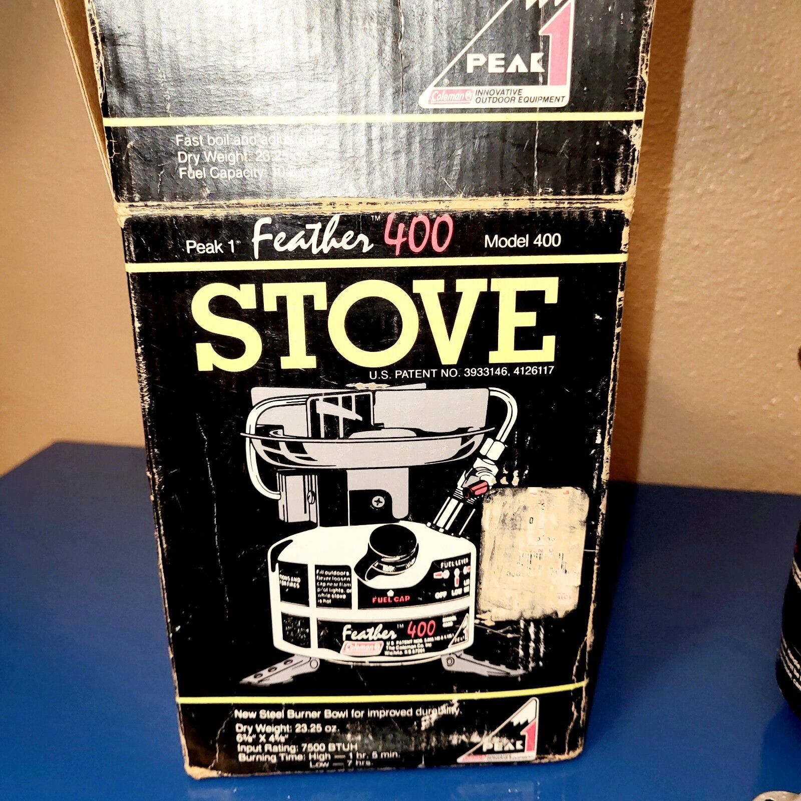Coleman PEAK 1 Feather 400B Single Burner Camp stove. New Pump Cup, TESTED.8/90