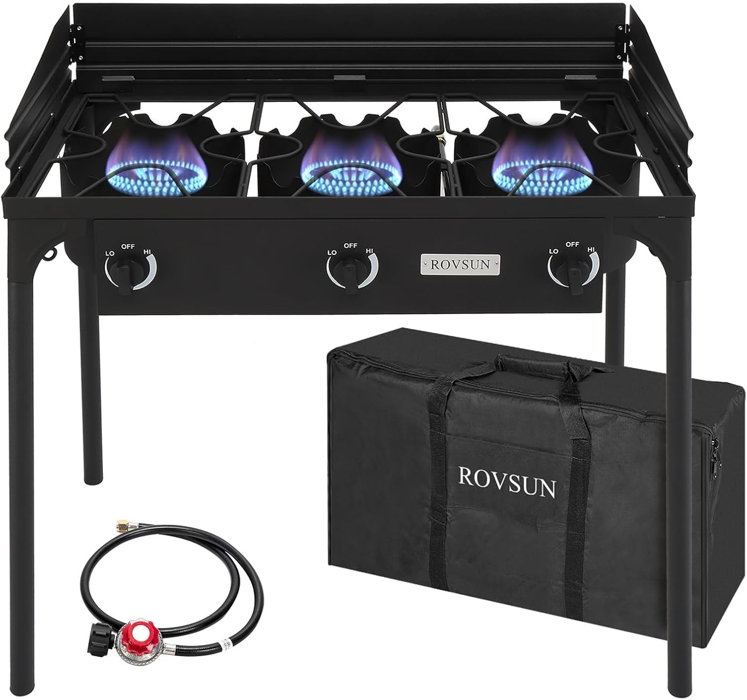 2/3 Burner Outdoor Propane Gas Stove High Pressure Stand Cooker for Backyard Coo