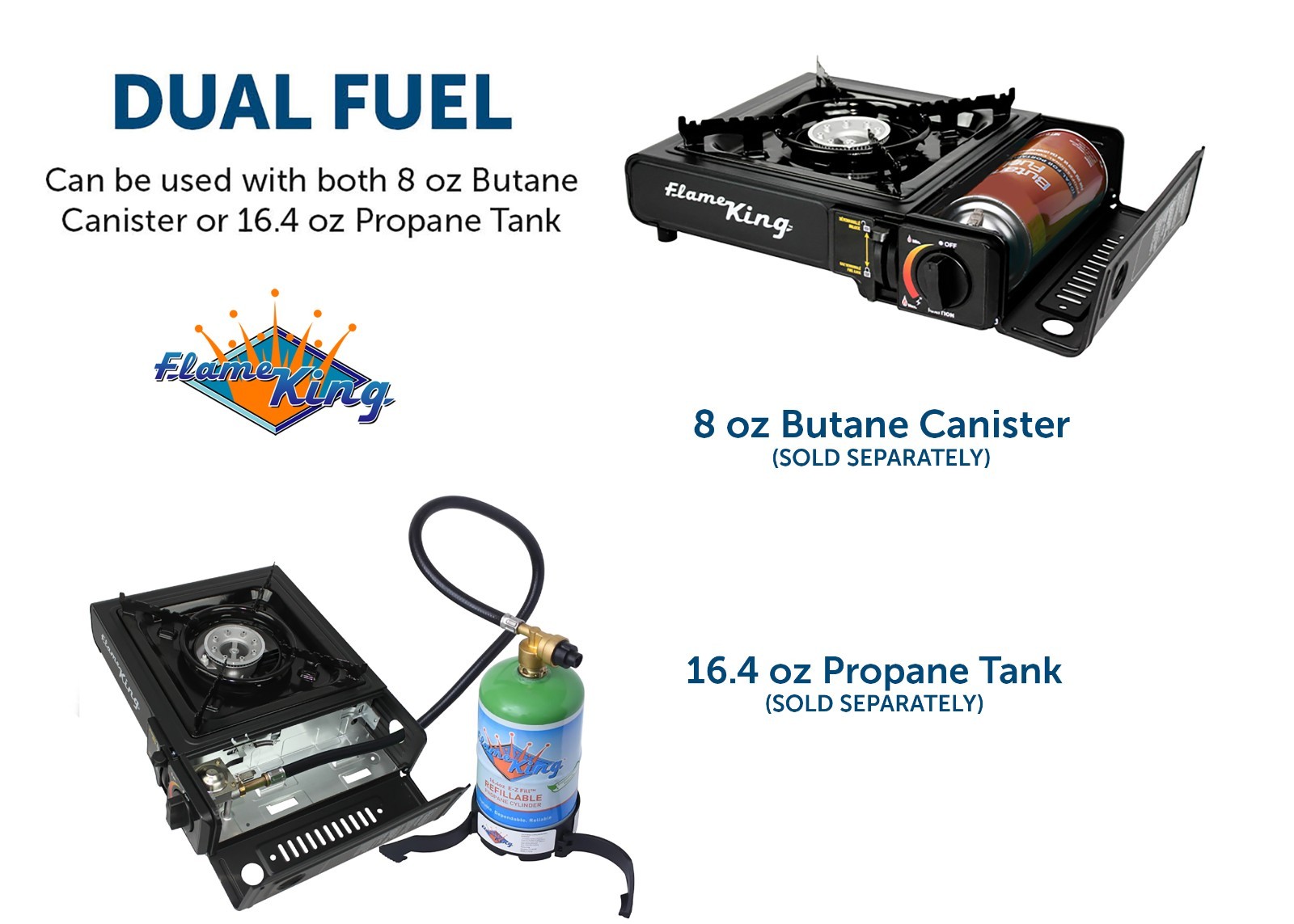 Portable Dual Fuel Butane/Propane Camping Stove Burner with Carry Case-Black