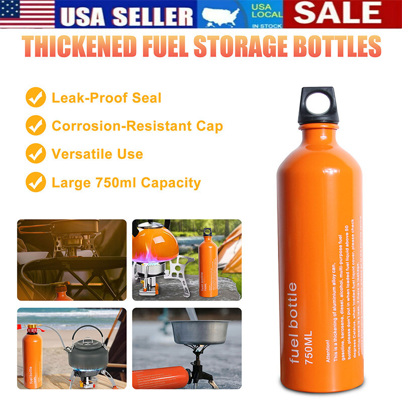 Outdoor Fuel Bottle Petrol Liquid Oil Bottle Kerosene Bottle 750ml Capacity NEW