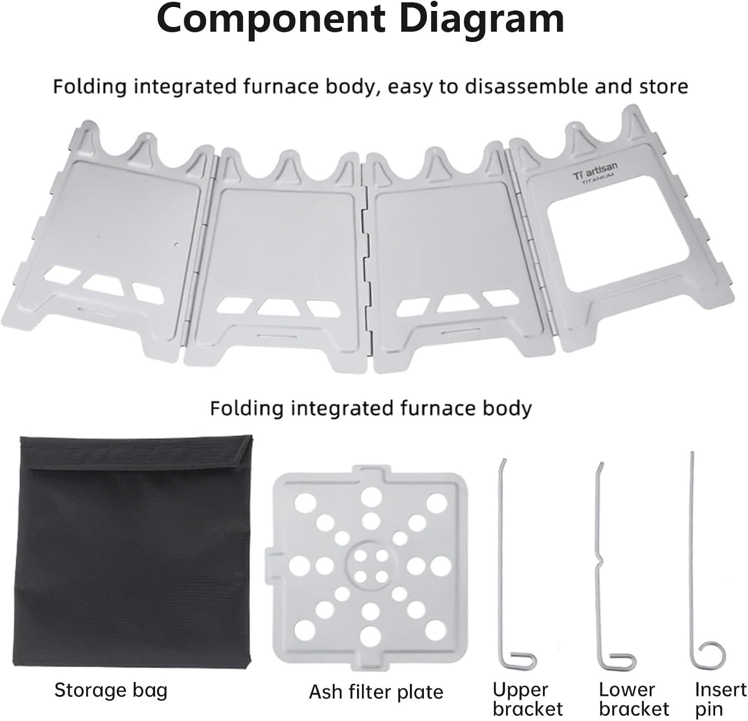Titanium Wood Burning Stove Foldable Camping Backpacking Stove Portable Wood Alc