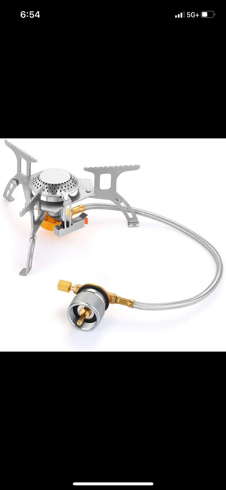 3700W Portable Backpacking Camping Gas Stove with Piezo Ignition, Burner, Case