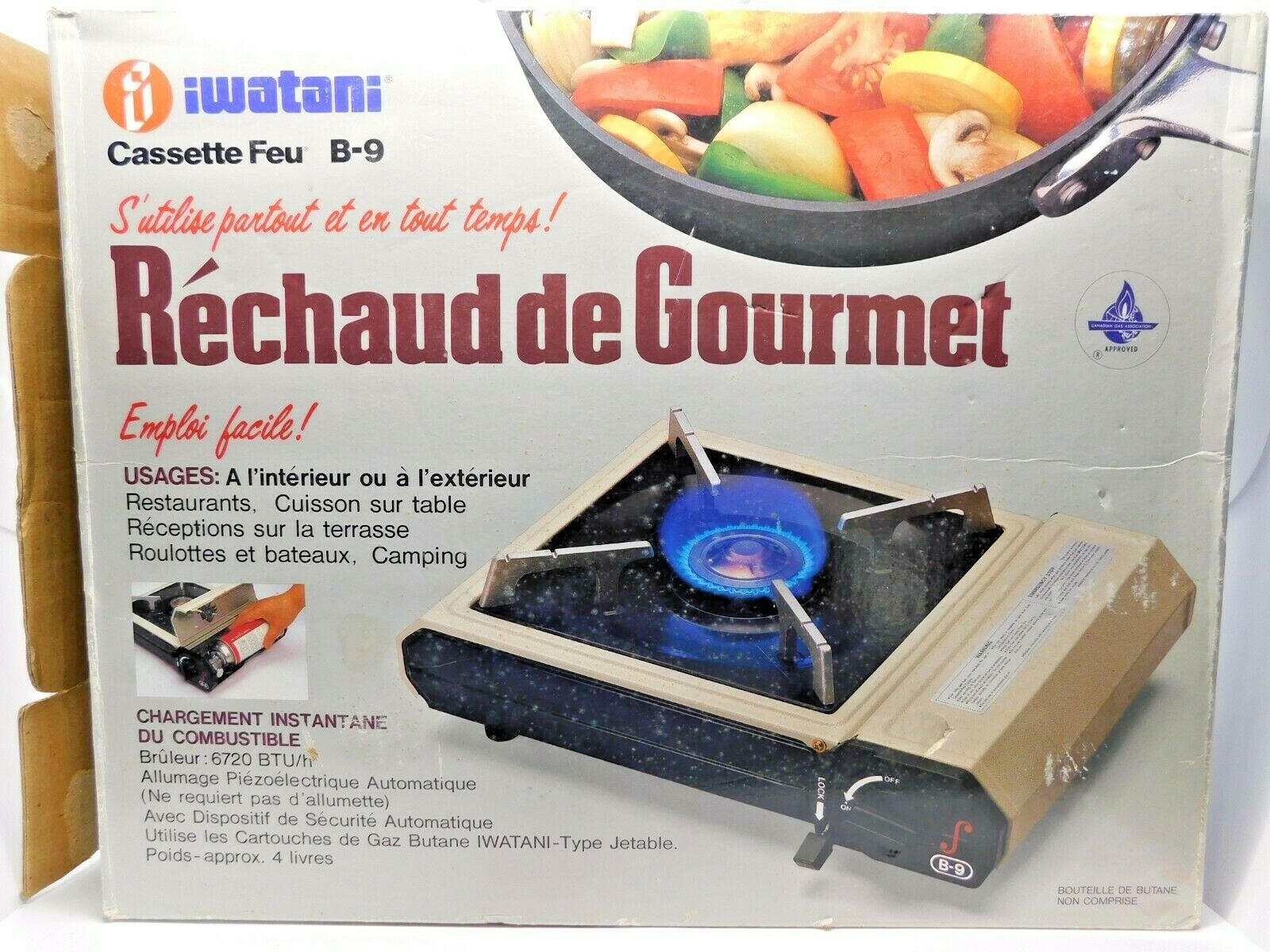 Iwatani Portable Gourmet Butane Stove B-9 Indoor Outdoor Camping RV