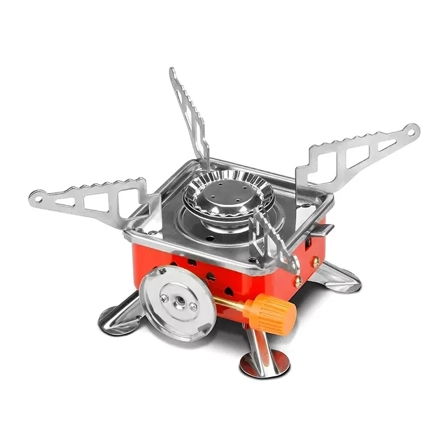 Generic Metal Portable Gas Stove-Red&Silver Free Shipping