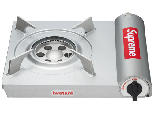 SUPREME®/IWATANI Portable Butane Stove SS25 Silver Made in Japan Hiking Outdoors