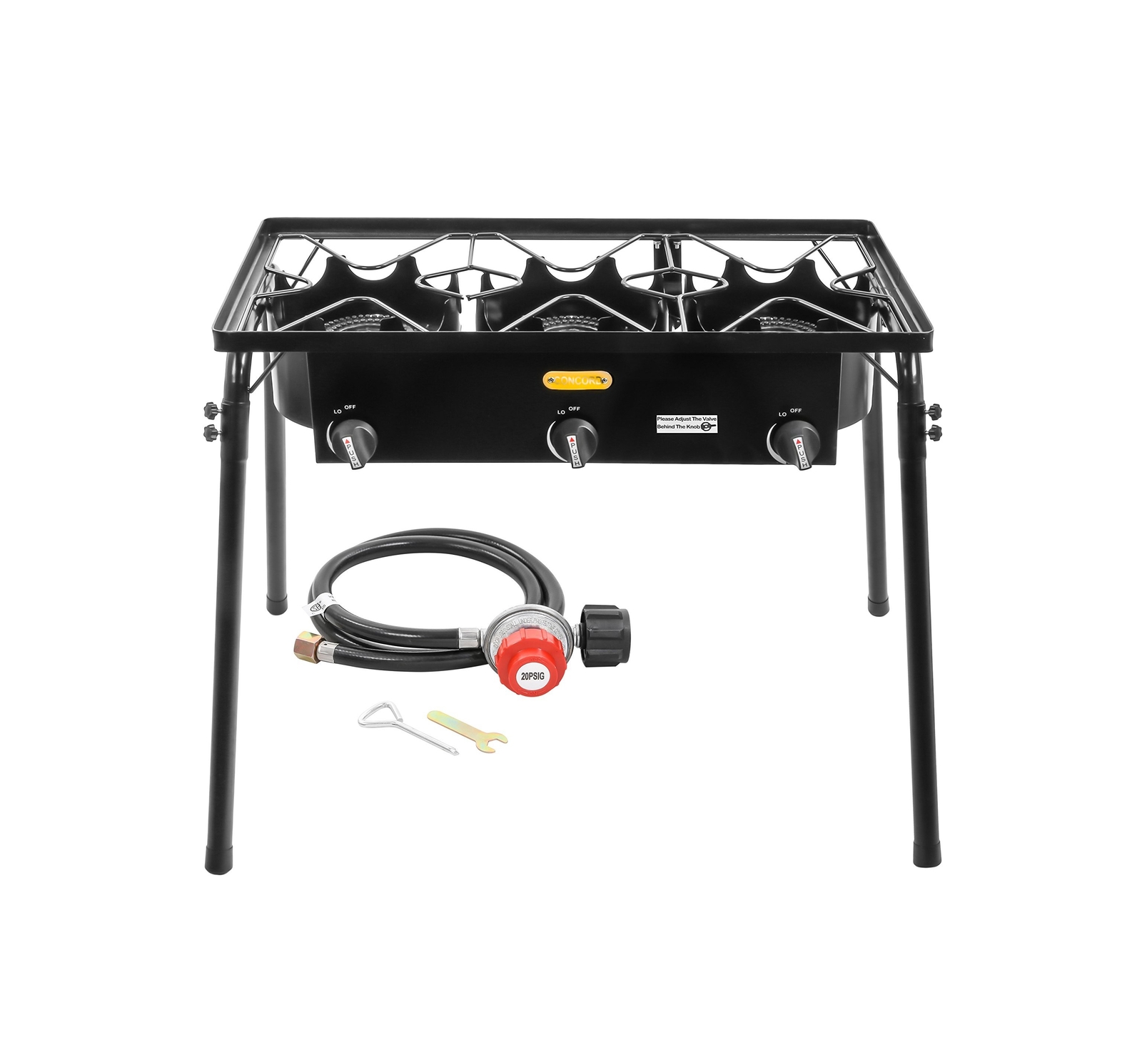 Concord Triple Burner Outdoor Propane Stove Cooker w/Regulator, 3 Burner Stov…