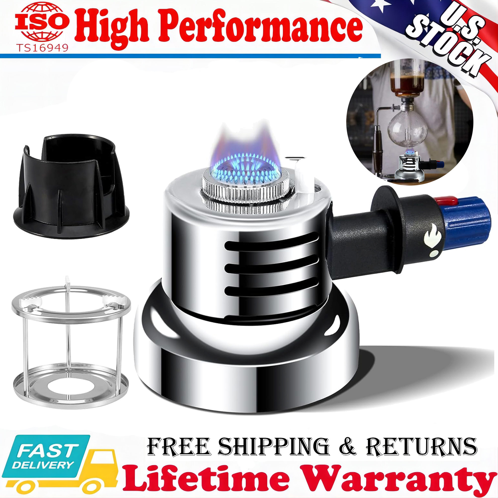 Portable Mini Butane Stove Furnace Stand Adjustable Flame Small Butane Stove USA