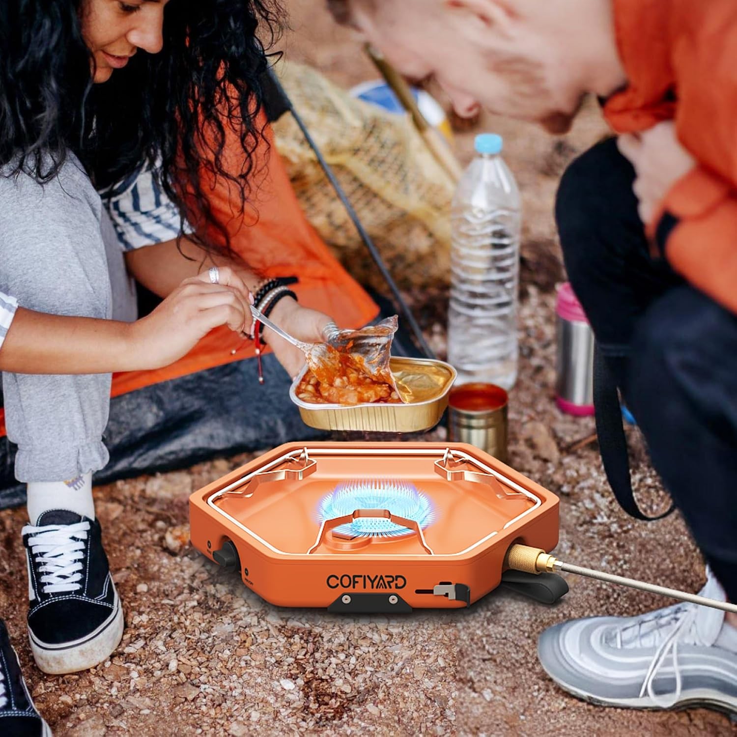 1-Burner Propane Stove Portable Camping Stove W/ Carry Strap Backpacking Camp