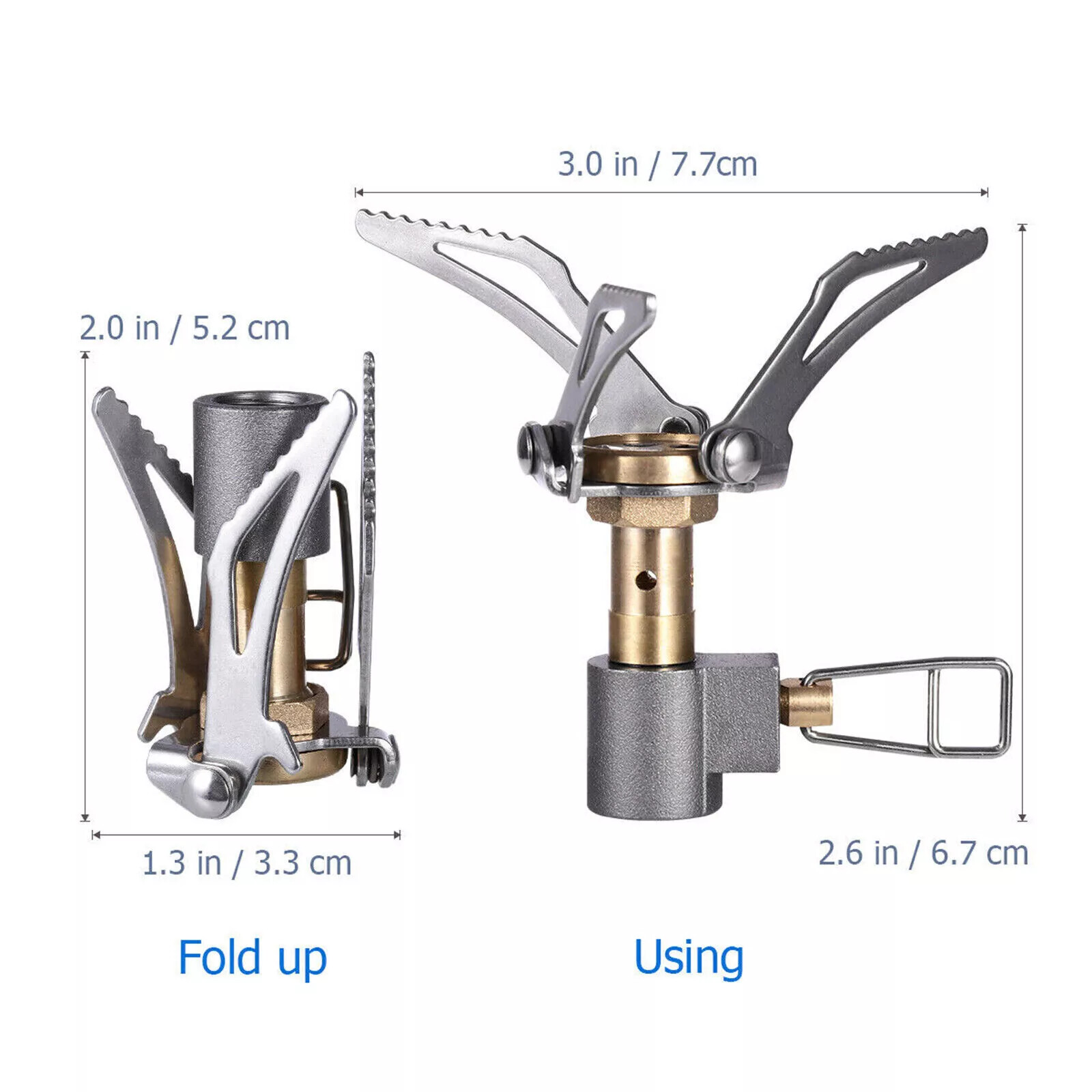 2x Mini Camping Titanium Gas Stoves Portable Folding Cooking Burners BRS-3000T