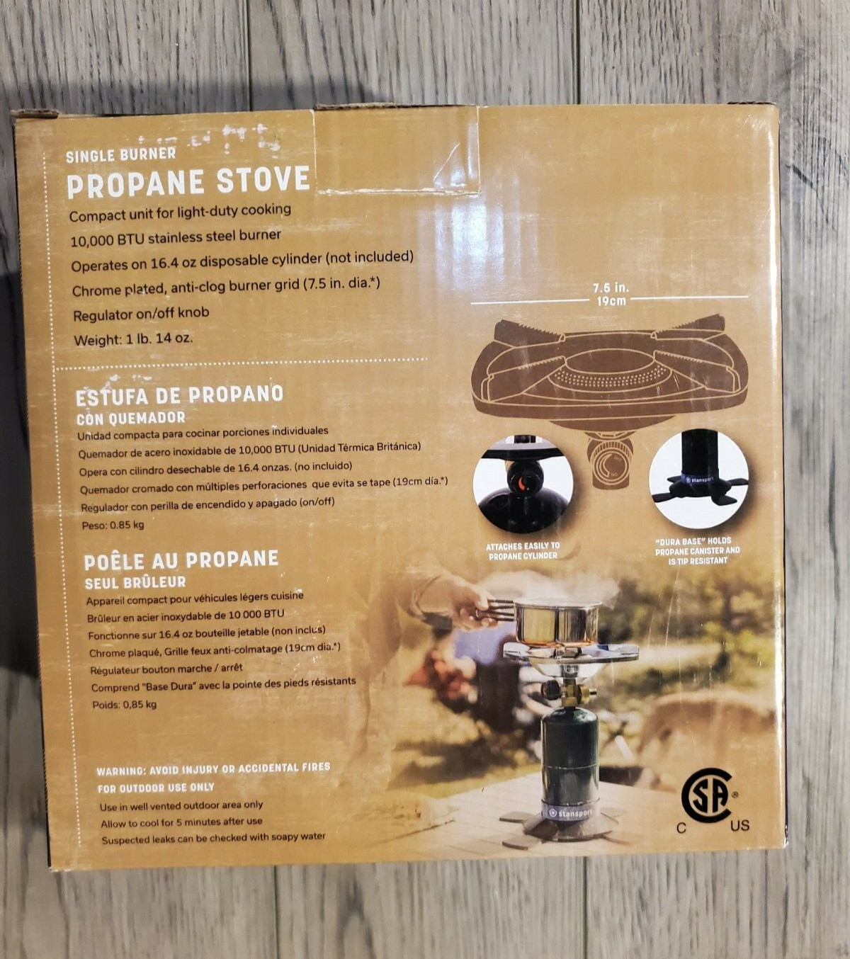 Stansport Single Burner Propane Stove Camping Hunting