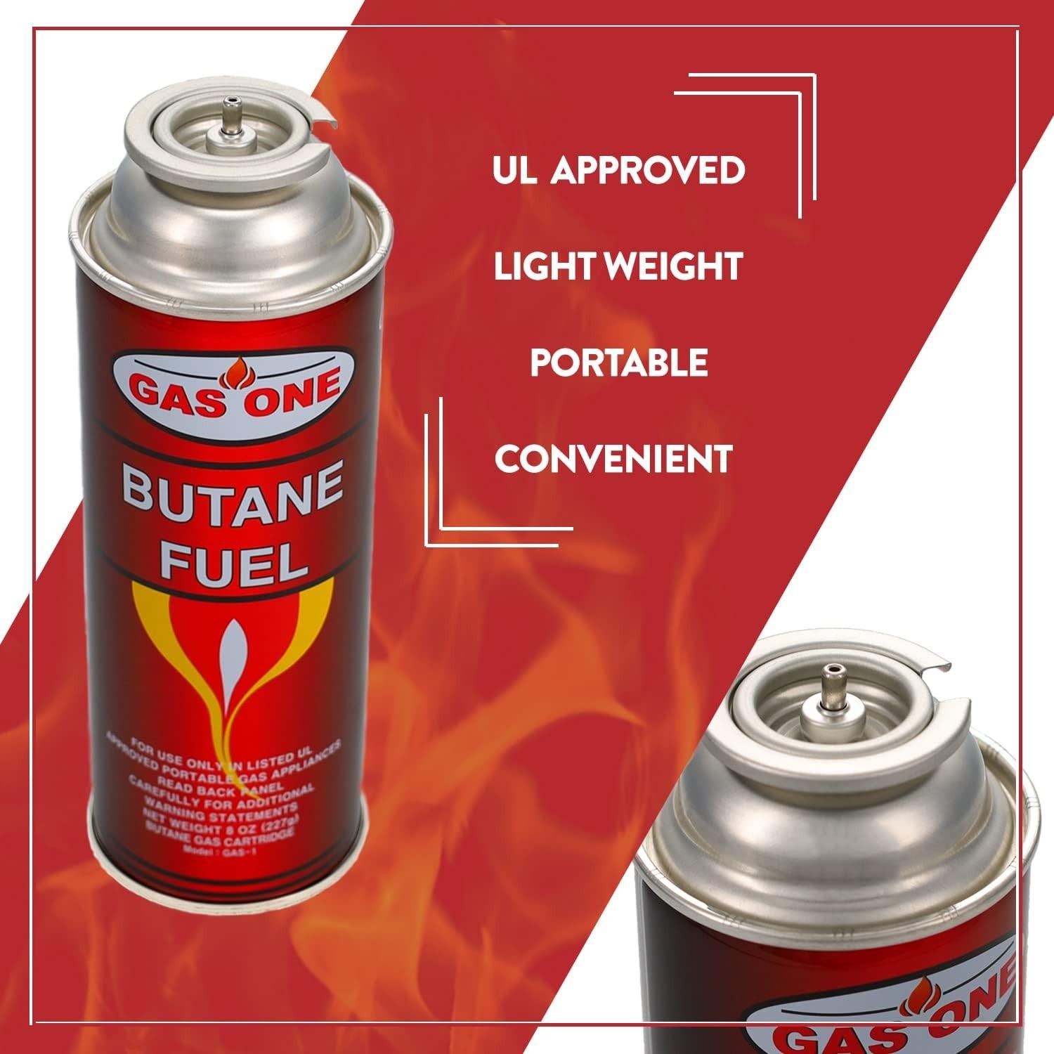 12 Butane Fuel GasOne Canisters for Portable Camping Stoves