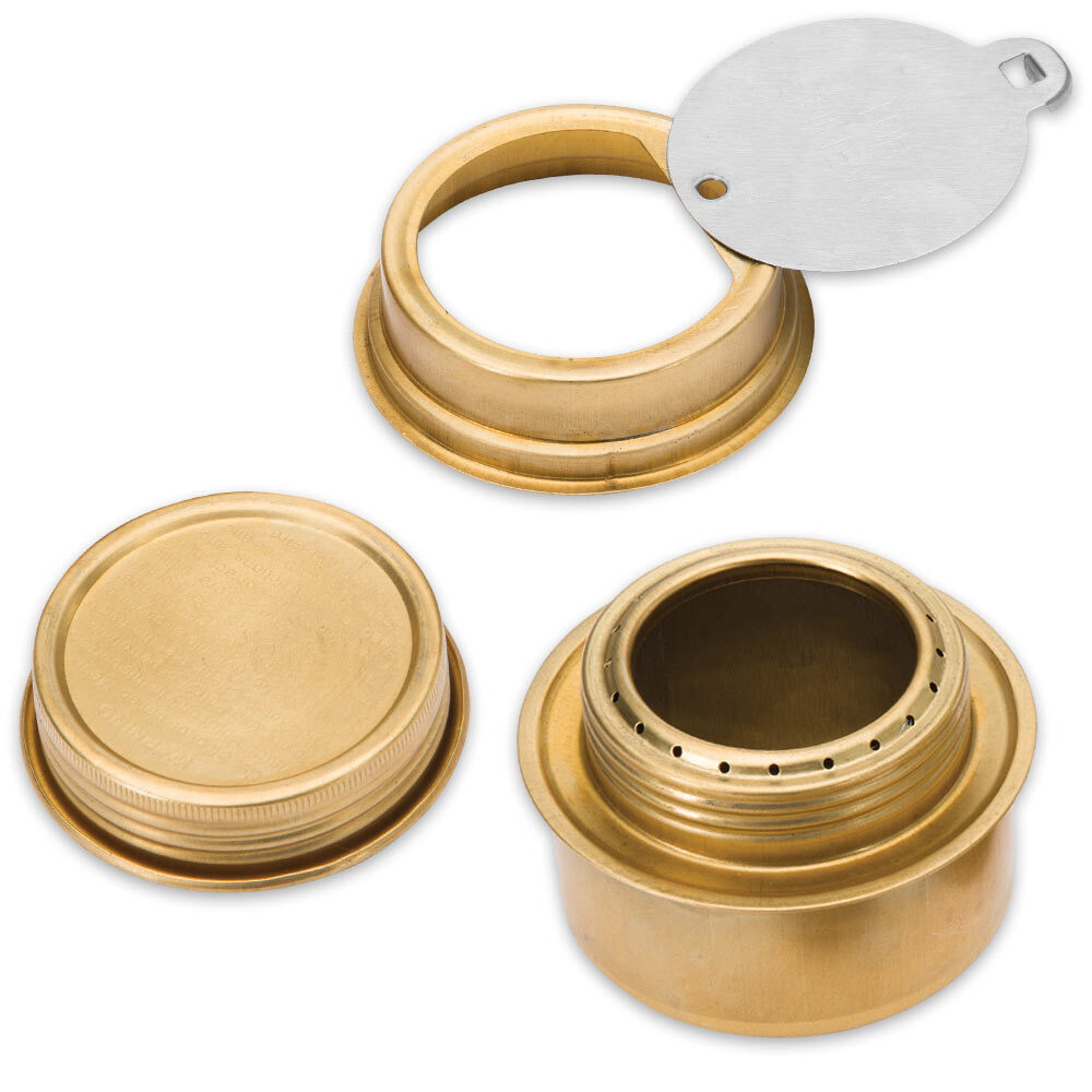 Survival Brass Portable Cooking Camping Alcohol Burner Stove w/ Flame Regulator
