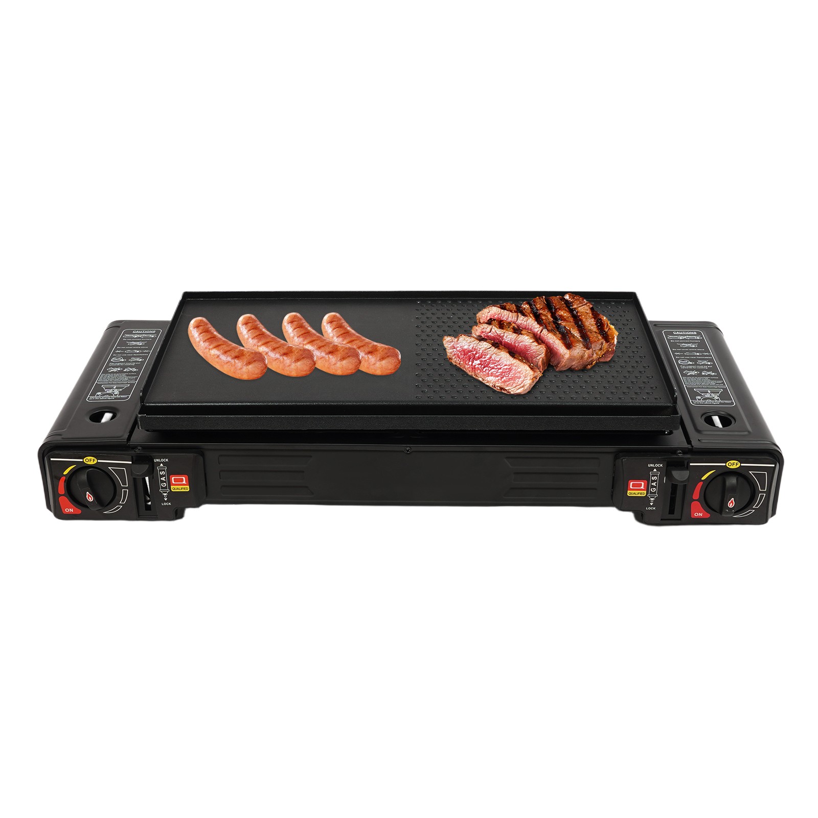 Portable 2-Burner Butane Camping Stove for Outdoor Cooking with Carrying Case