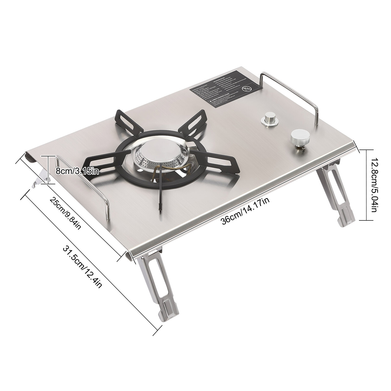 Portable 13,648 BTU Gas Stove, Stainless Steel, Single-Burner, Camping Stove NEW