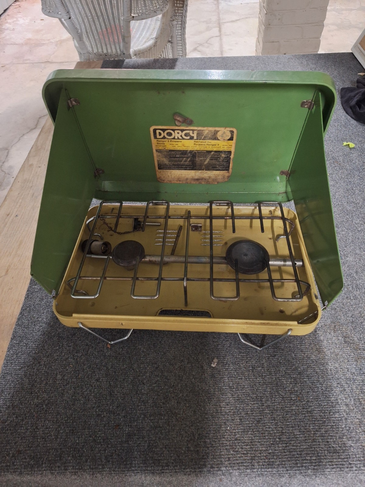 RARE Vintage Dorcy Ranger 2 Propane Stove Model 1085 Vintage 2 Burner Grill