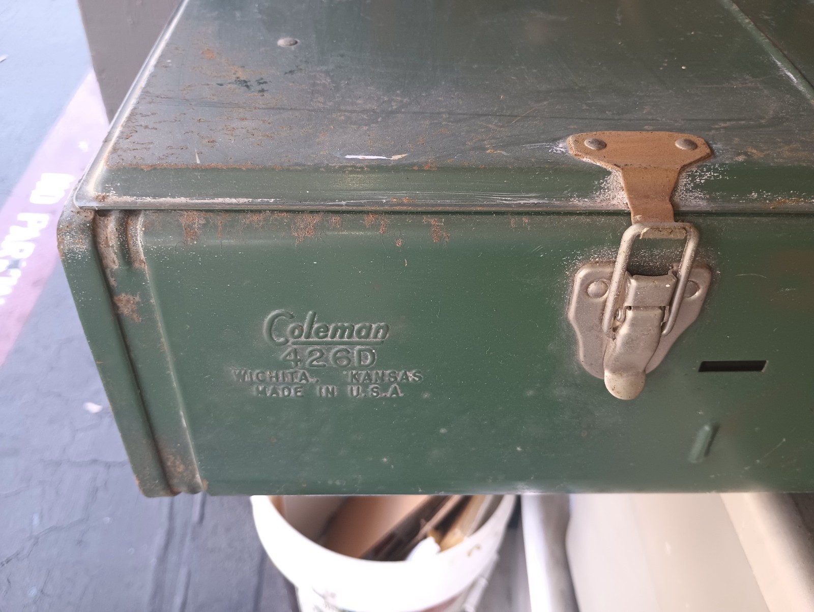 Vintage COLEMAN 426D CAMP STOVE 60s 3 Burner Green Made USA Wichita