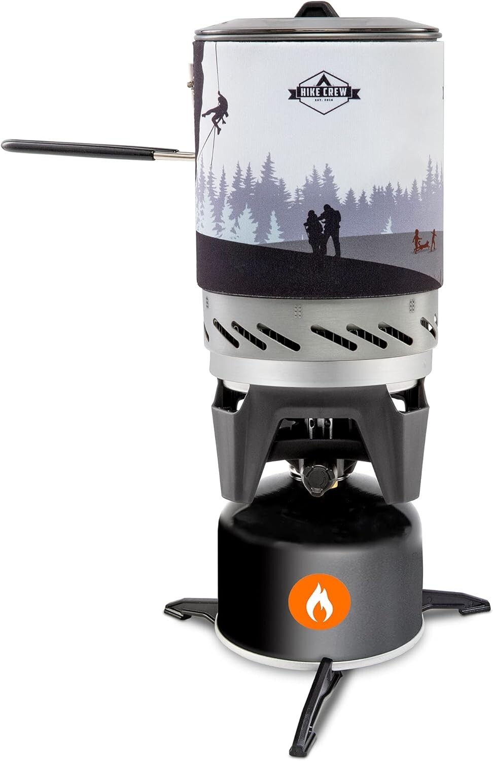 Hike Crew Portable Gas Stove with Pot Set, Camping Cooking System Jetboil Style