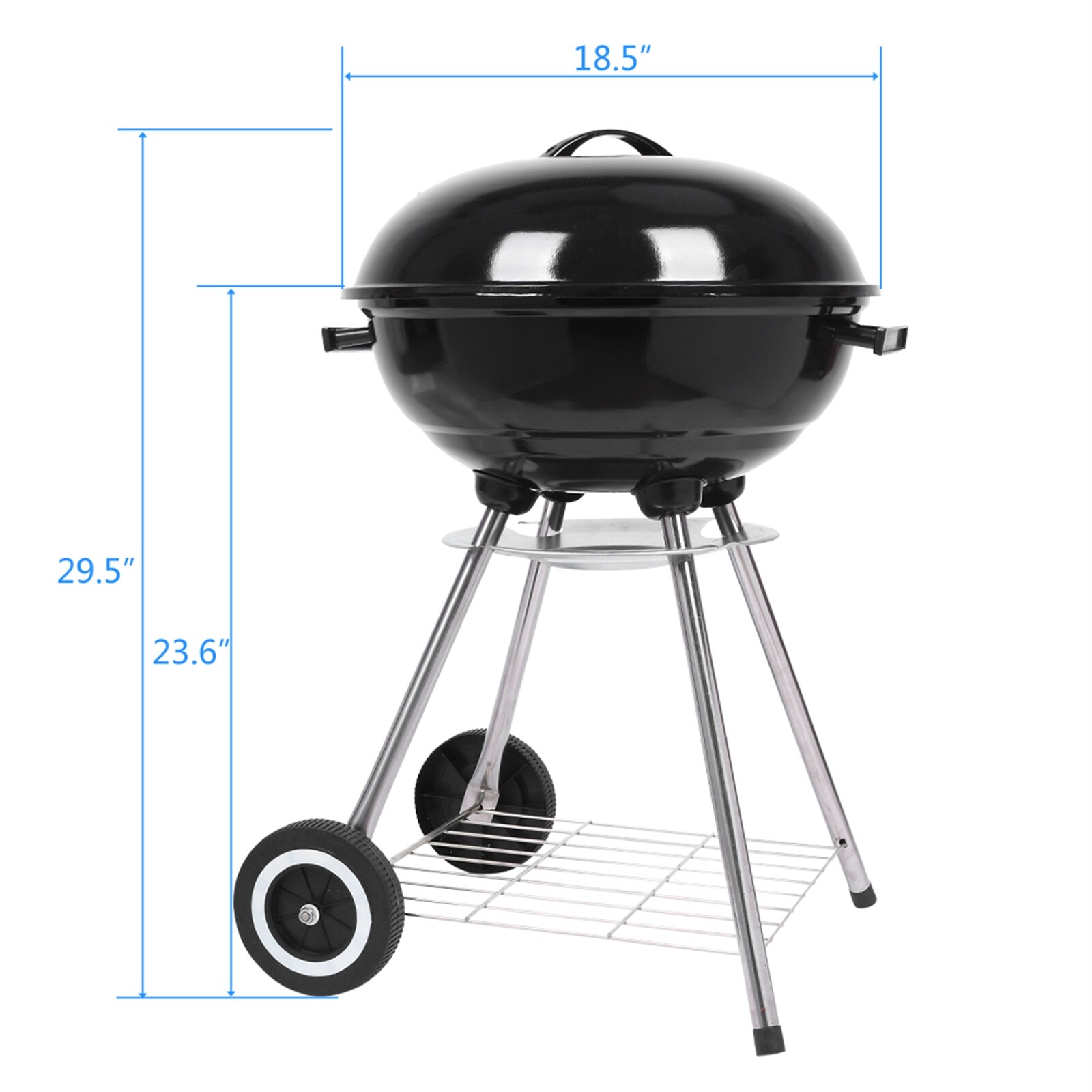 18 Inch Apple Charcoal Stove Enamel Cover Furnace Body White Side Wheel Diamete