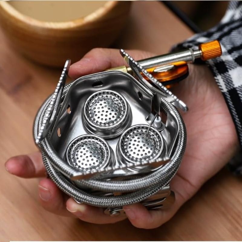 3-Core Burner Camping Stove with Fuel Canister Adapter, Portable Camp Stove Set