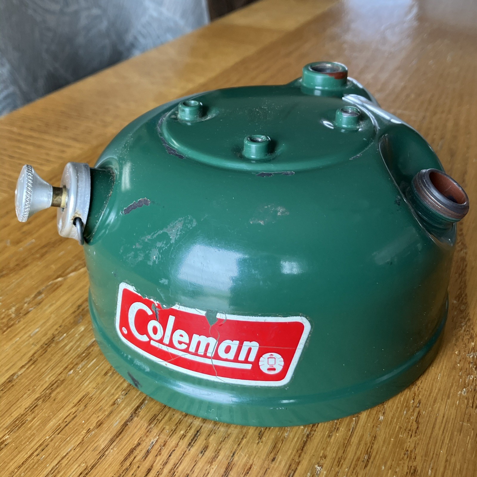 Original Coleman 502 Stove Gas Tank Fount Date 6/80 & Pump Assembly, No Rust