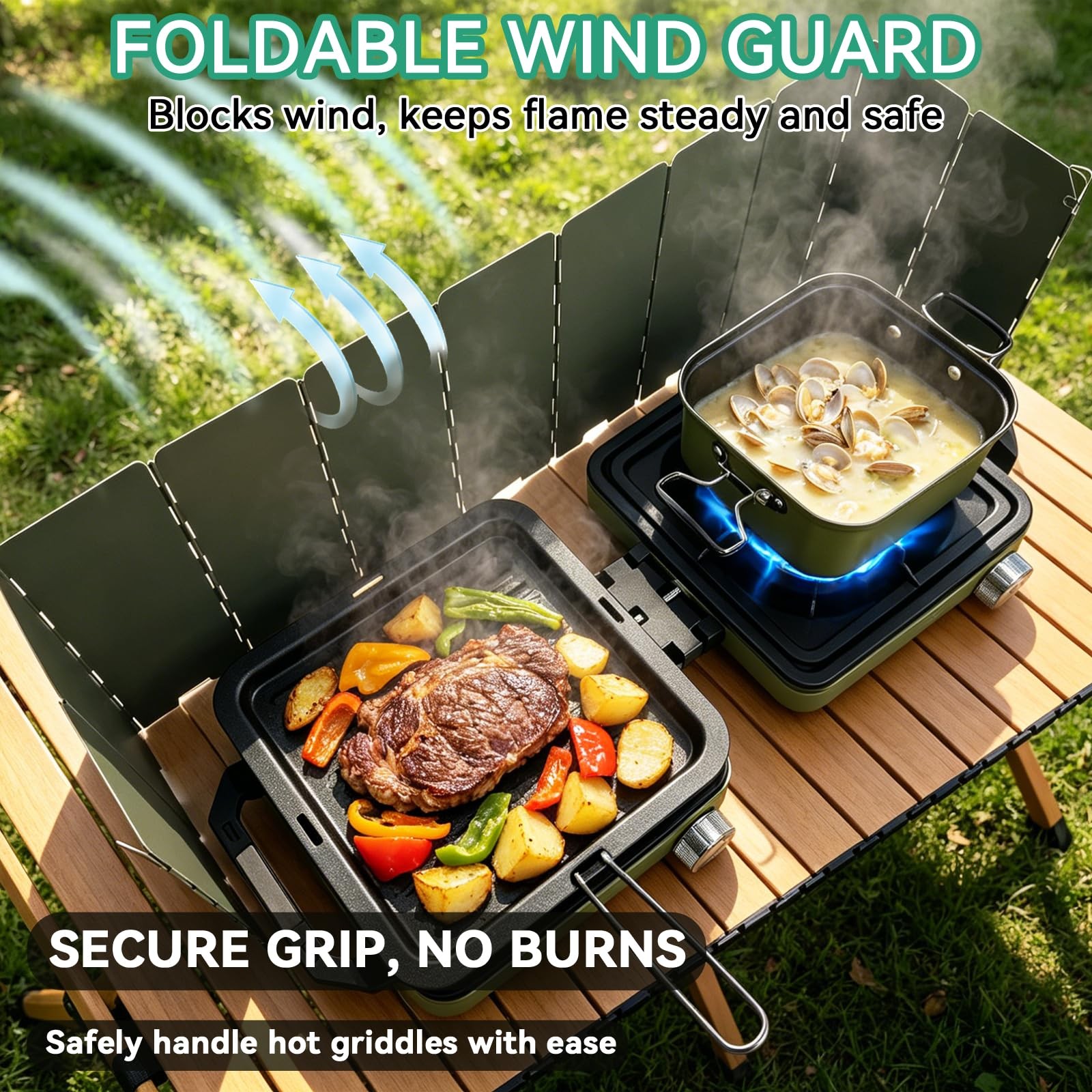2 Burner Portable Propane Camping Stove Kit, 24000 BTU Foldable Hiking Stove …