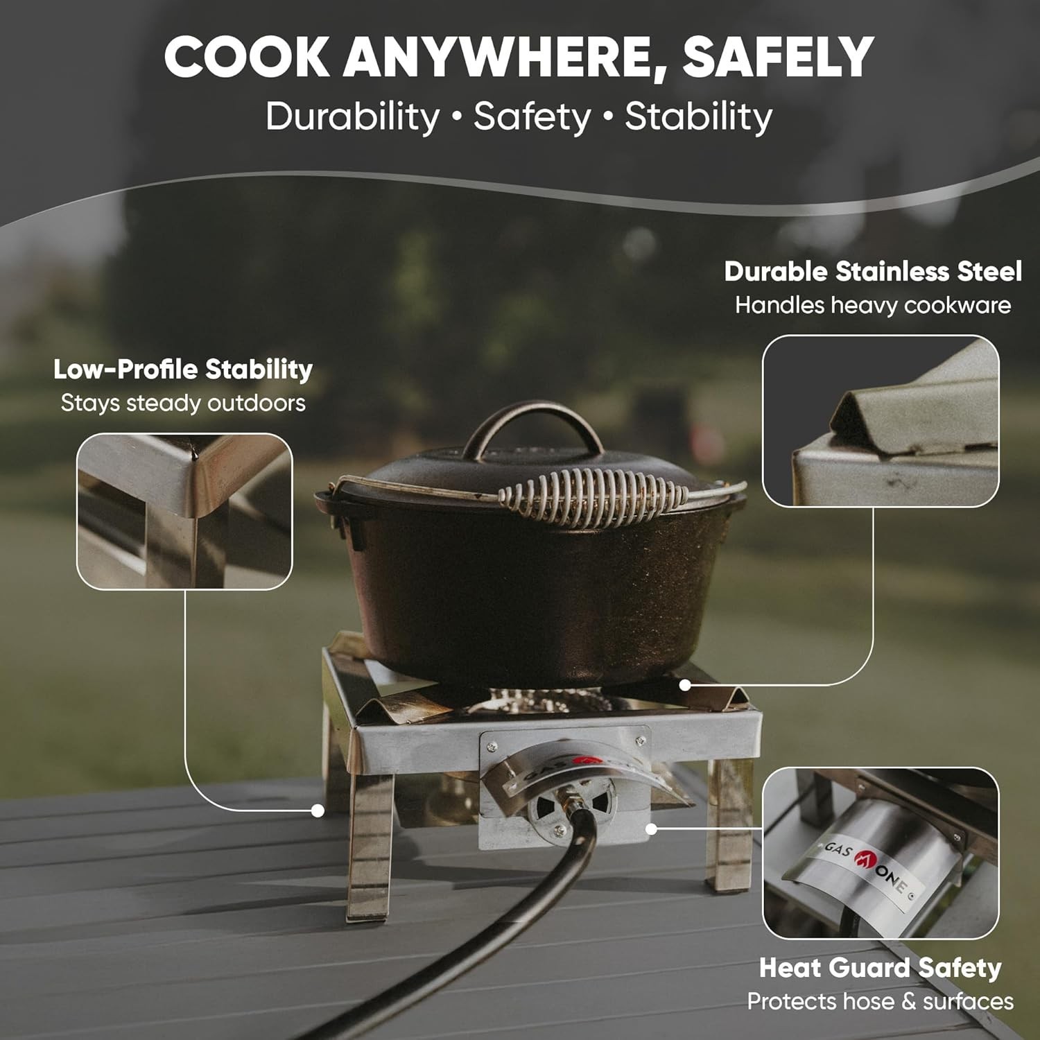 Stainless Steel High Output Propane Burner – Durable Outdoor Cooking Solution