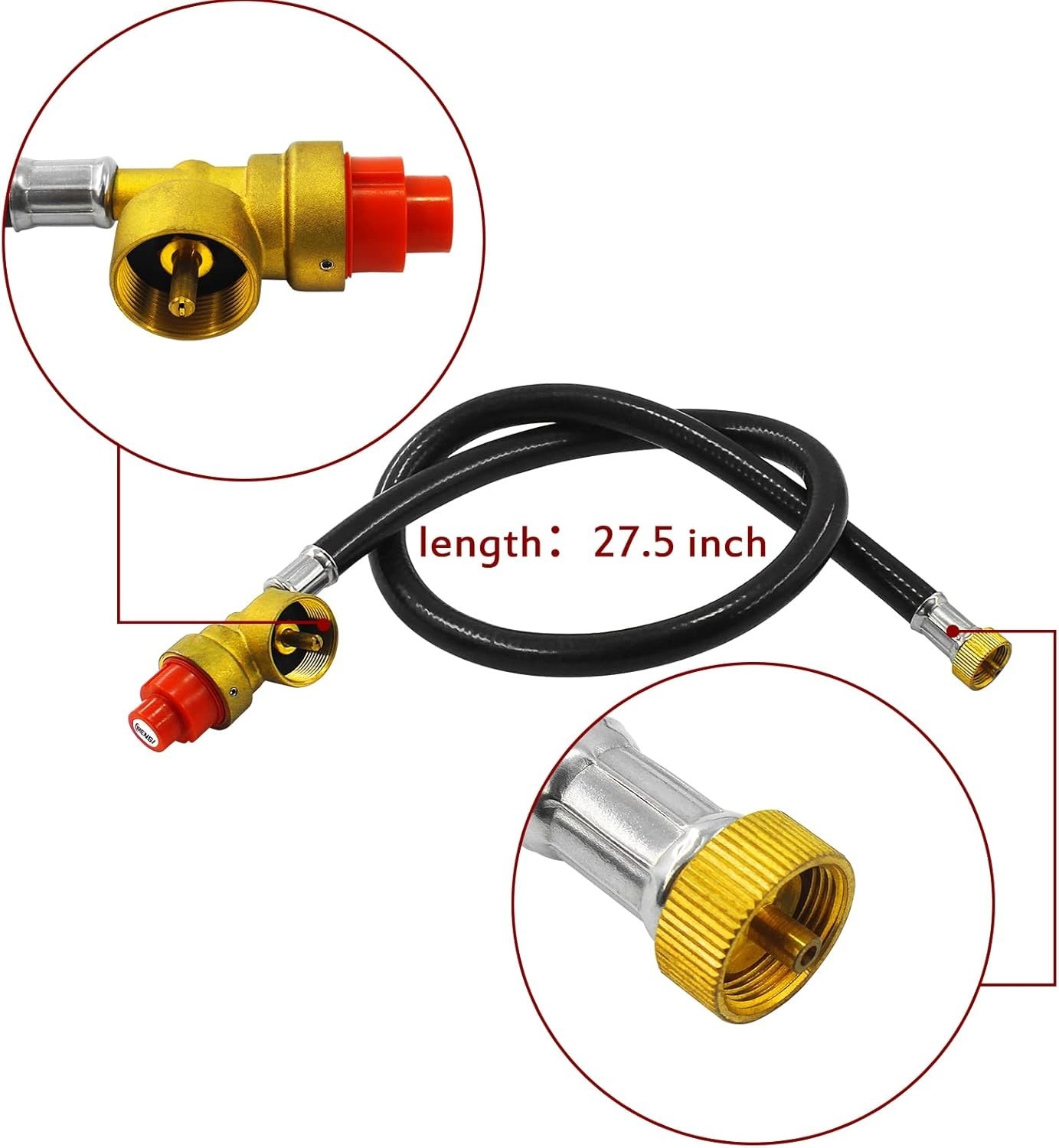 26.5-Inch Propane/Butane Gas Stove Regulator & Hose Kit for Camping