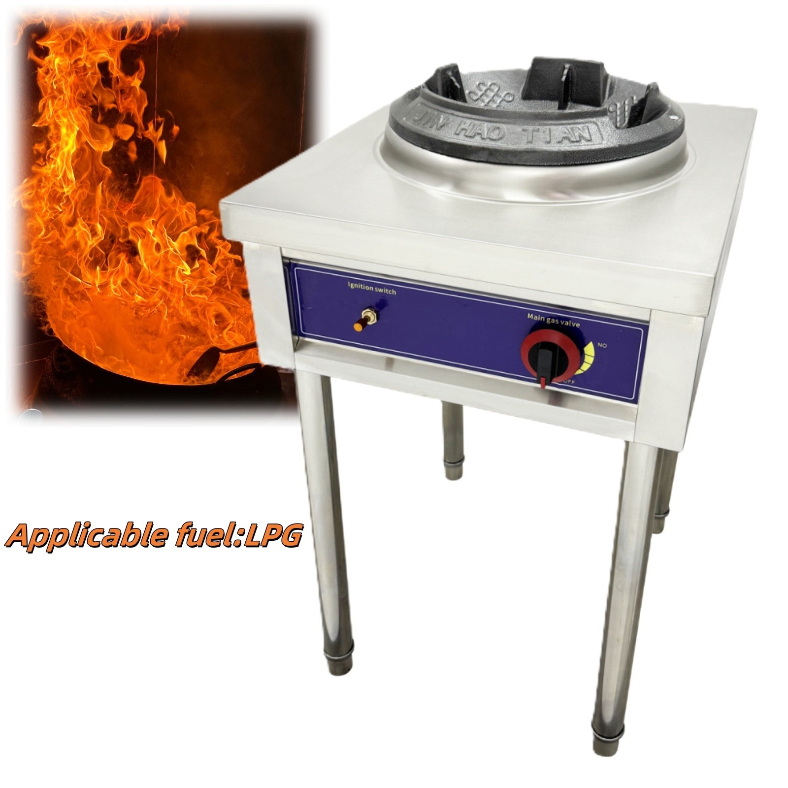 10″ LPG Single Burner Open Style Gas Stove 45000BTU High Pressure Stove