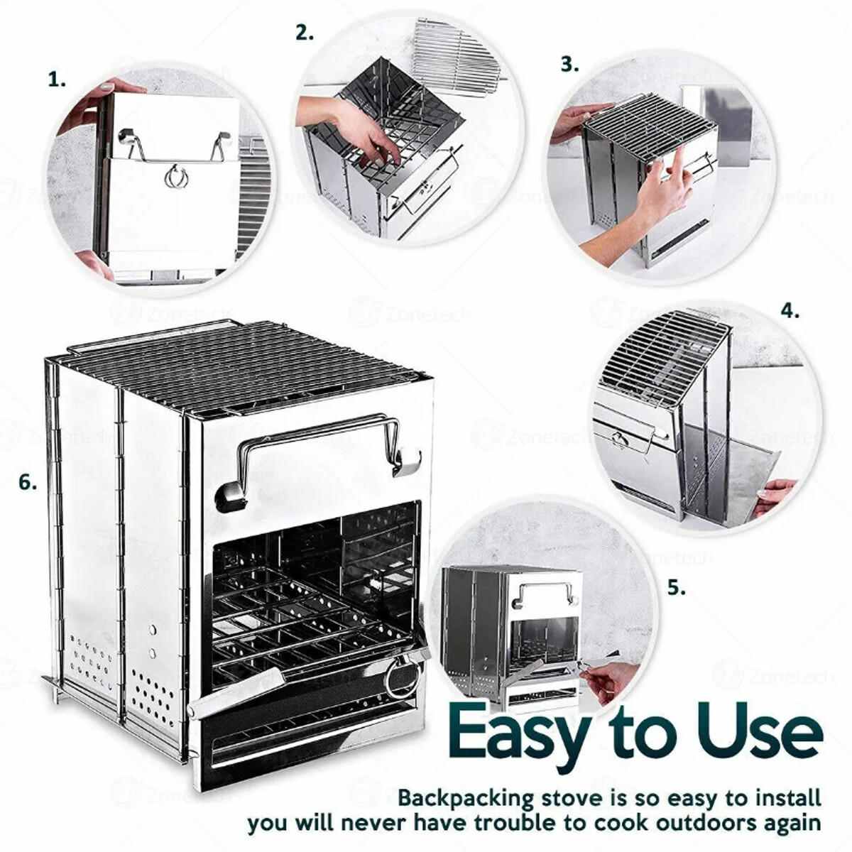 Wood Burning Camp Stove Camping Folding Mini Rocket Portable Backpacking BBQ US