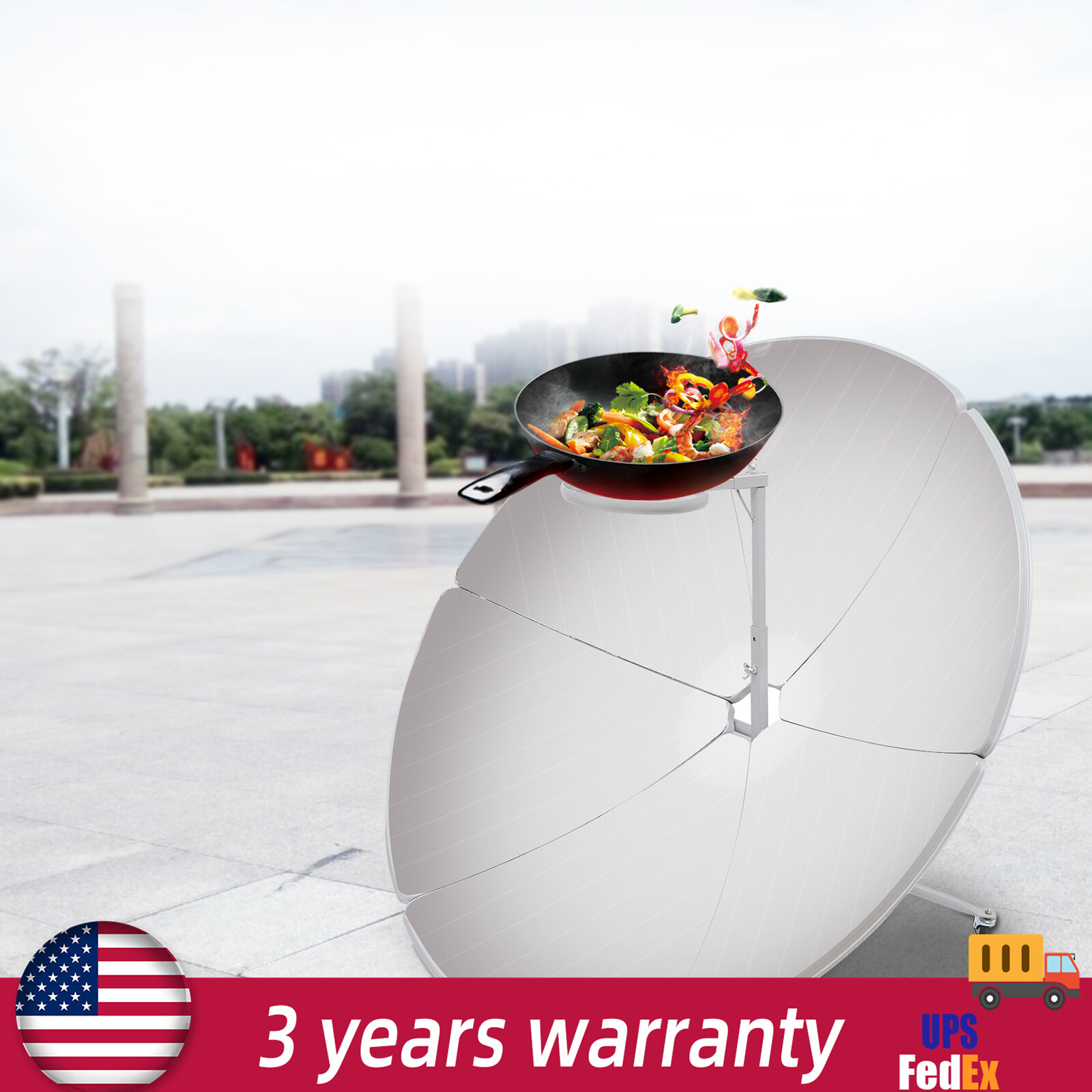 Parabolic Solar Cooker High Efficiency Sun Oven 700-1000°C Outdoor Camping 1800W