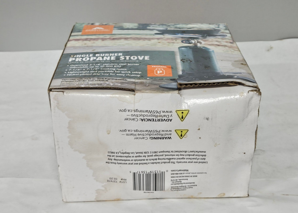 Ozark Trail Single Burner Backpacking Propane Stove ~ New Open Box